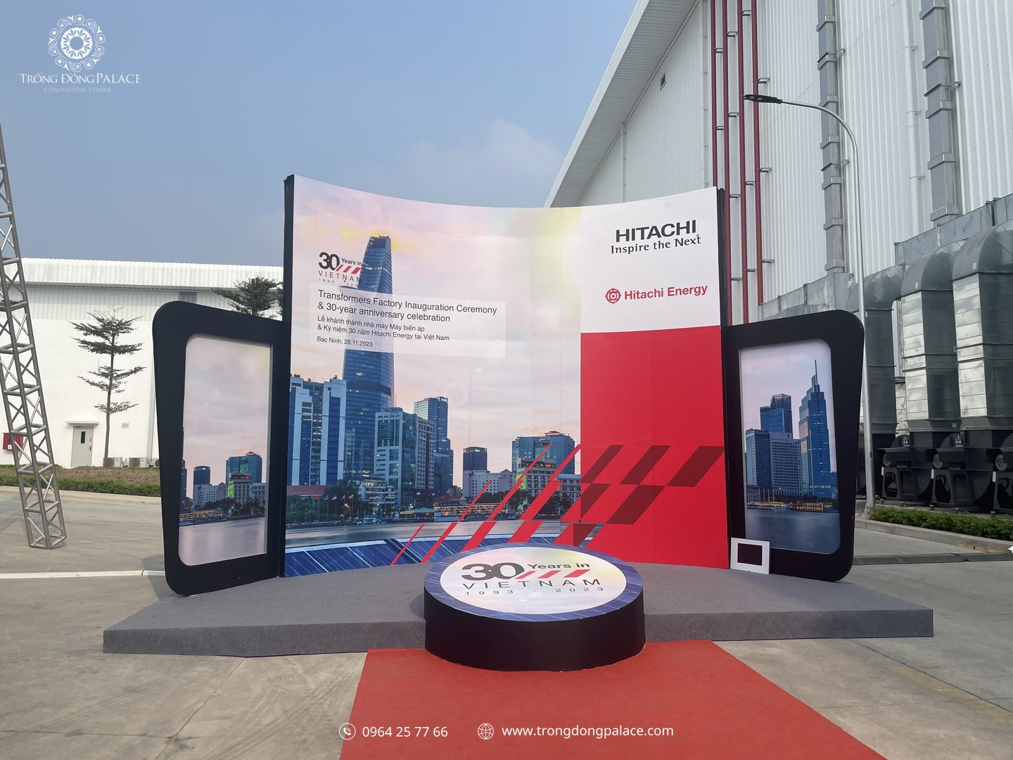 backdrop lễ khánh thành nhà máy chuyên nghiệp